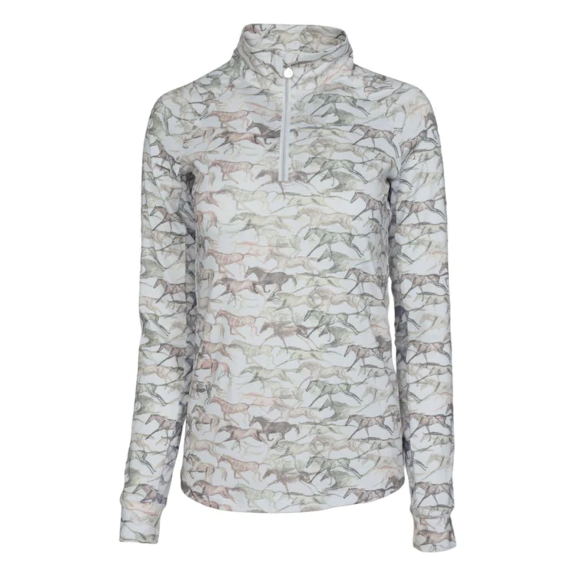 Dapplebay Galloping Watercolor 1/4 Zip Riding Top