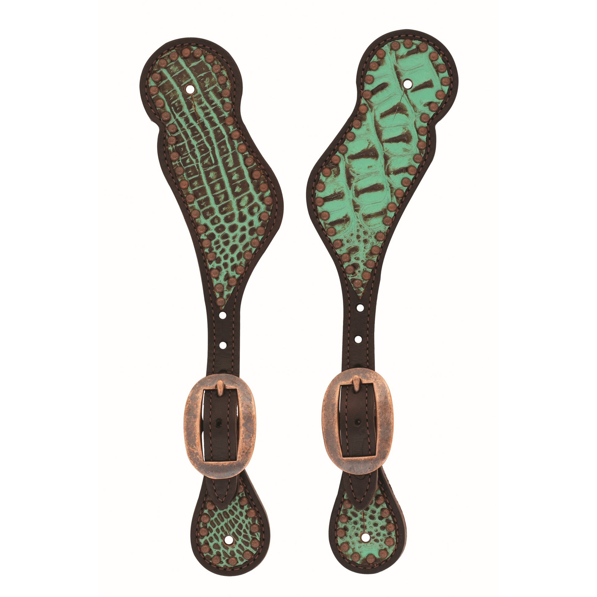 Weaver Turquoise Croc Spur Straps