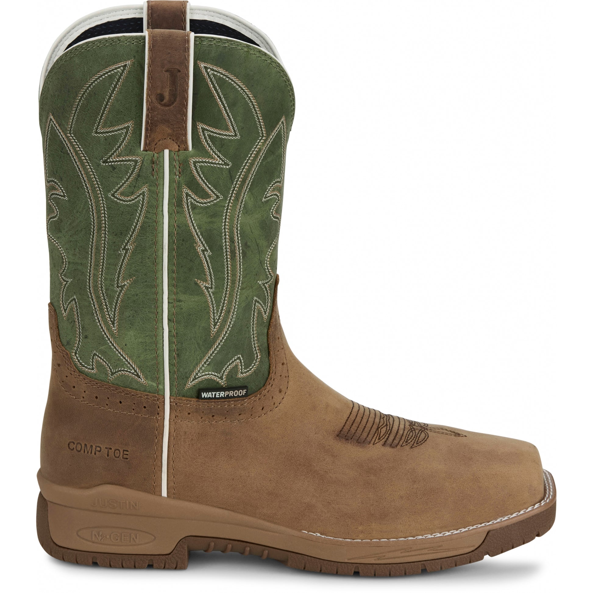 Justin Mens Nitread 11" Waterproof Nano Comp Toe Boots