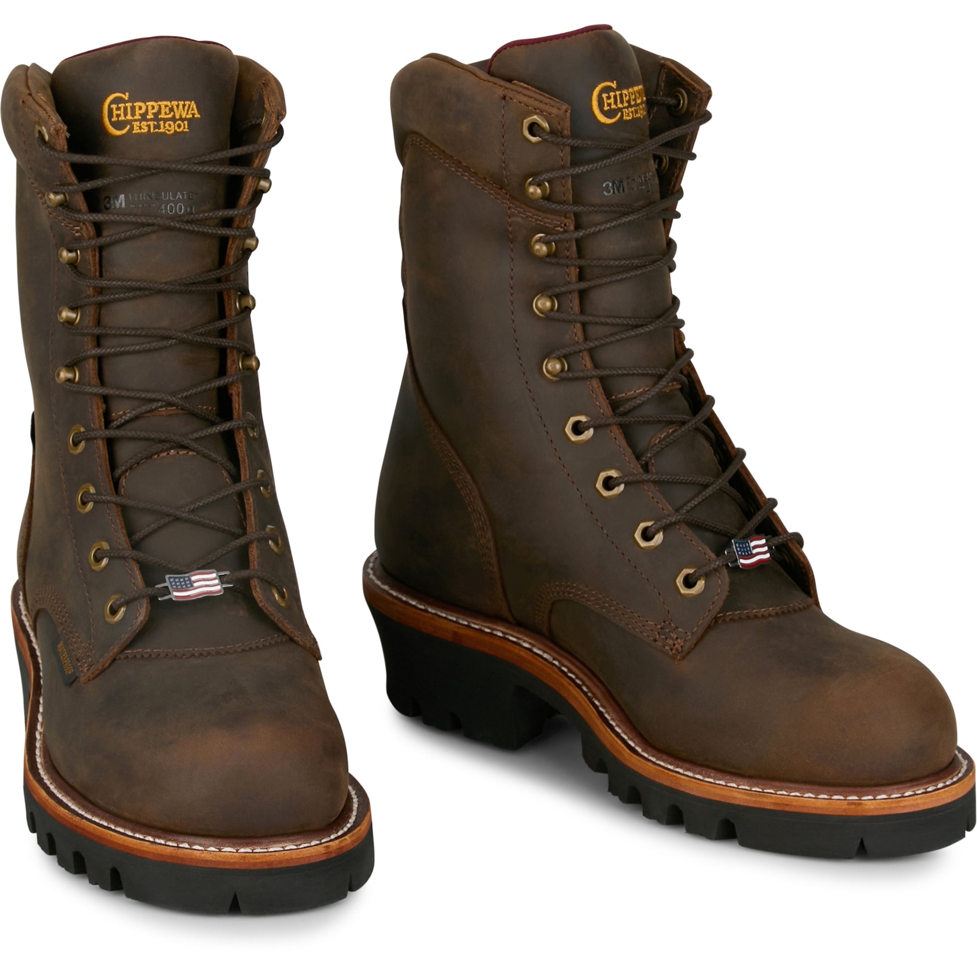 Chippewa Mens Super Logger 9" Waterproof Insulated Steel Toe Boots