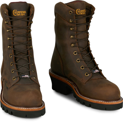 Chippewa Mens Super Logger 9" Waterproof Steel Toe Boots