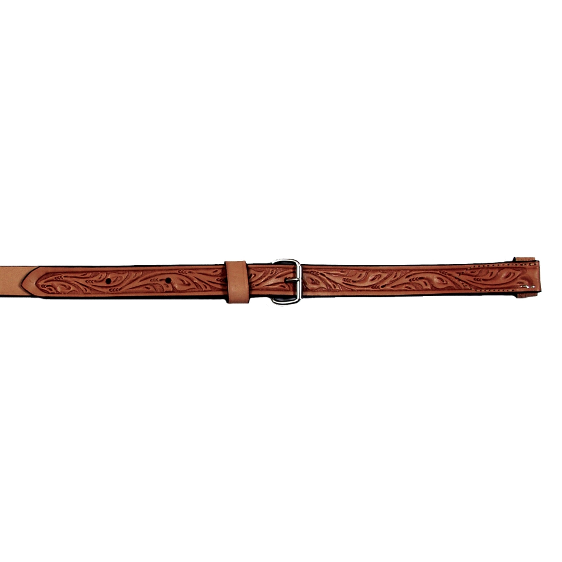 Circle Y Floral Tooled Flank Cinch with Billets