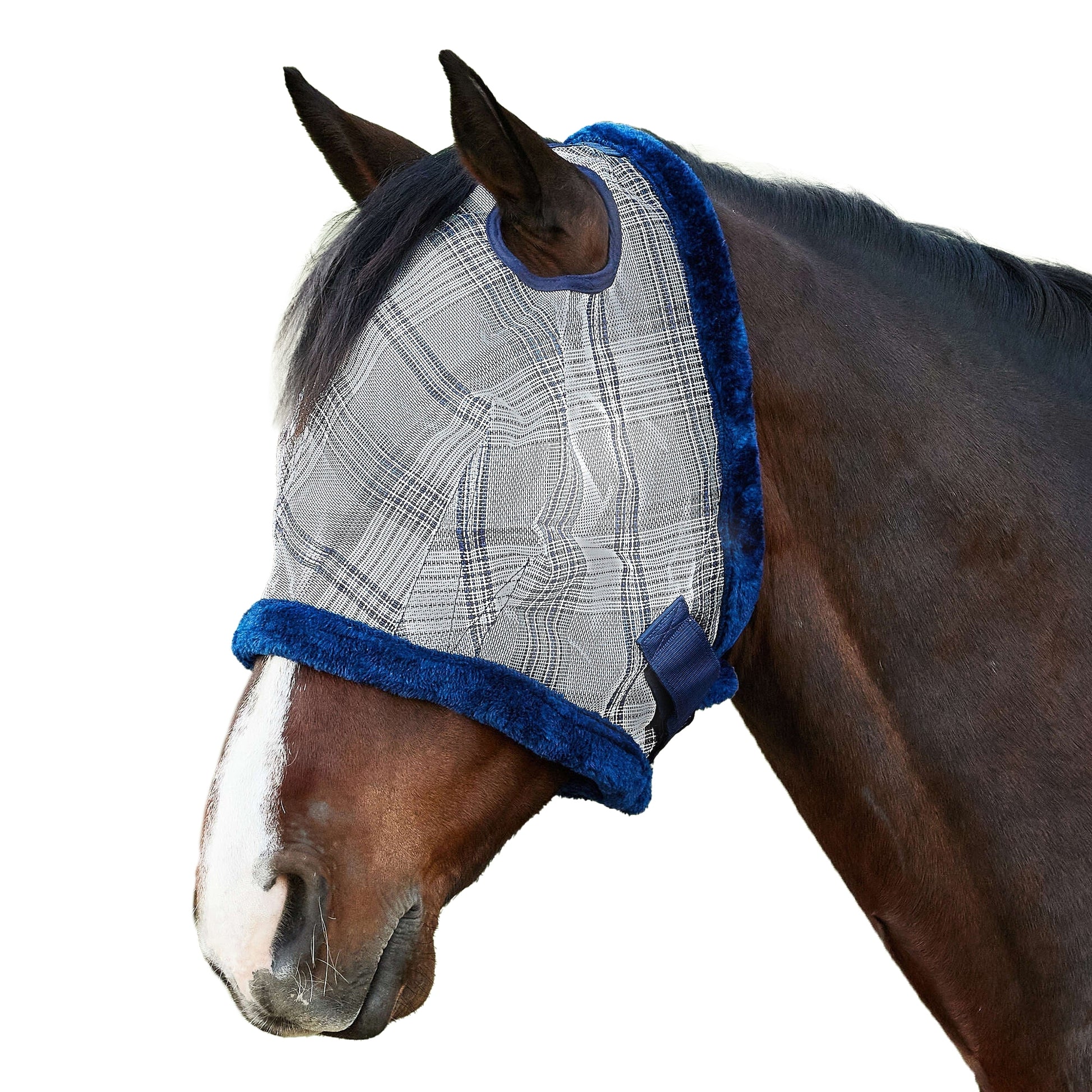 Kensington 73% UV Fly Mask with Fleece Trim - Open Ear Design with Forelock Freedom