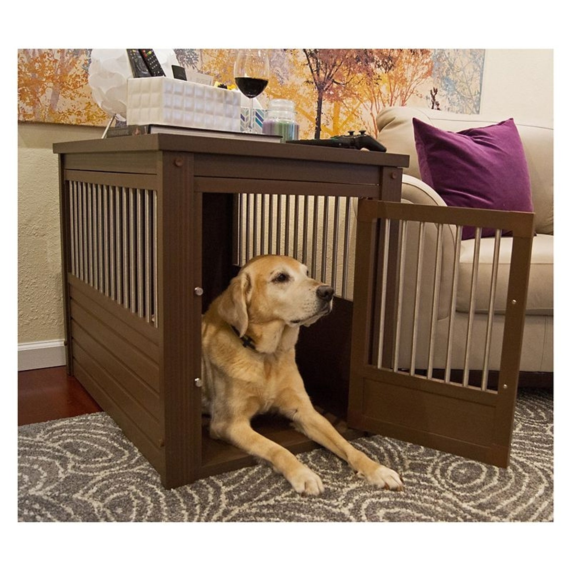 New Age Pet Russet Dog Crate with Metal Spindles