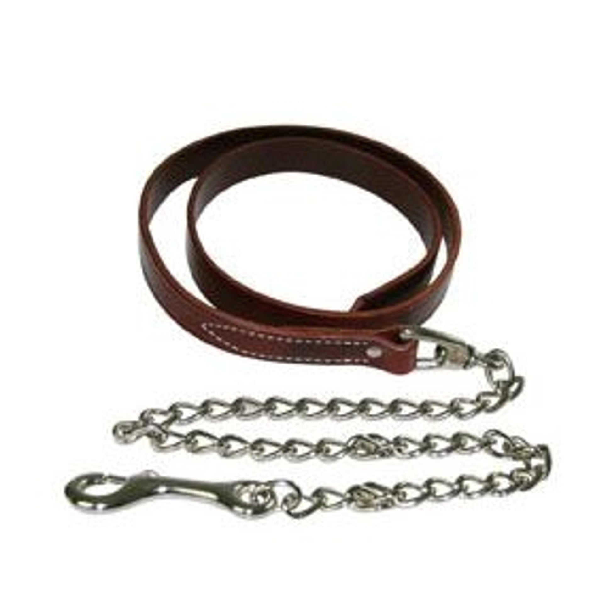 Western Latigo Leather Lead with Chain