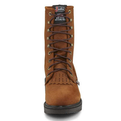Justin Mens Double Comfort Lacer Work Boots