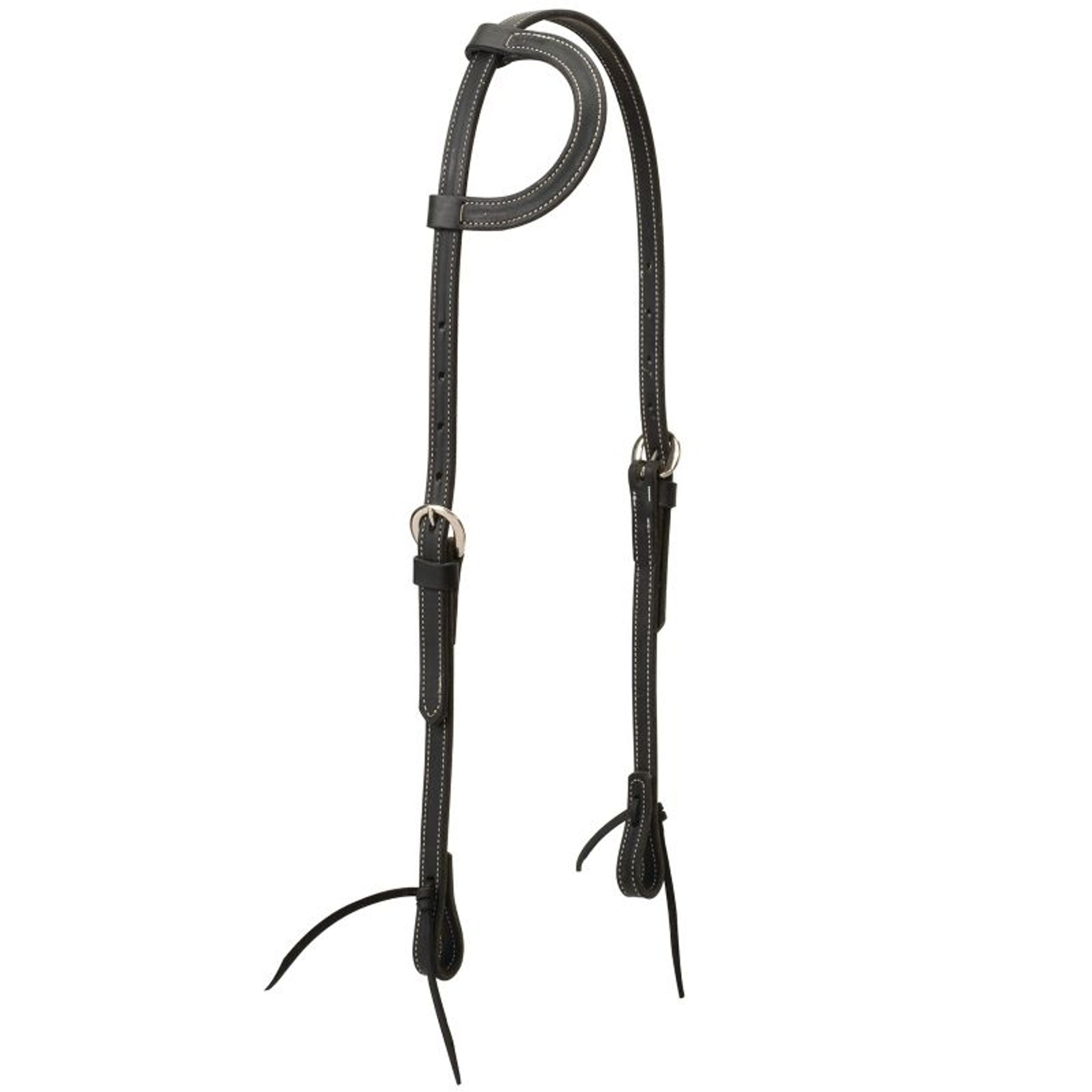 Weaver Black Leather Sliding Ear Headstall