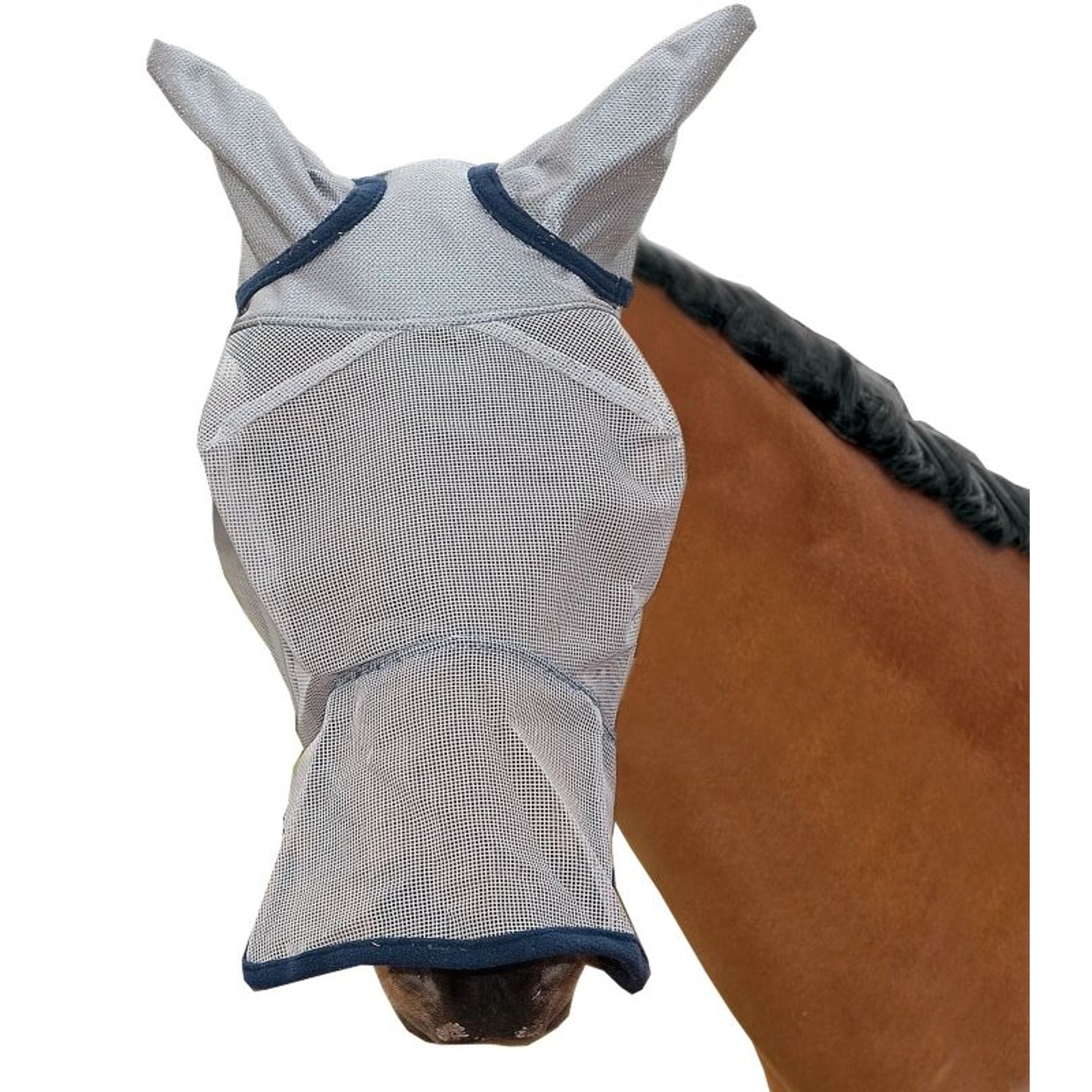Defender Fly Mask Long Nose with Ears and Reflec