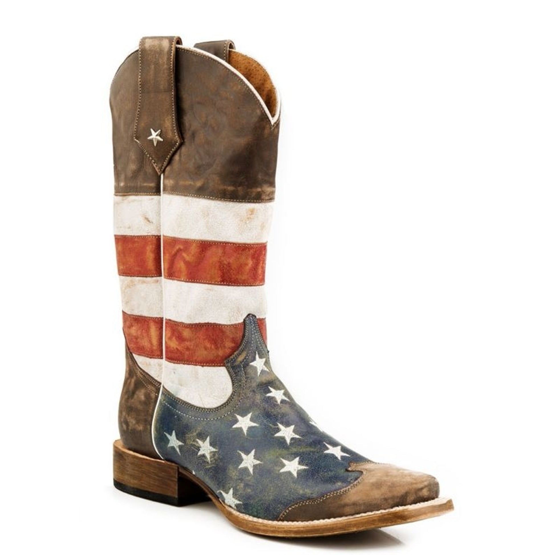 Roper Mens Square Toe American Flag Boot