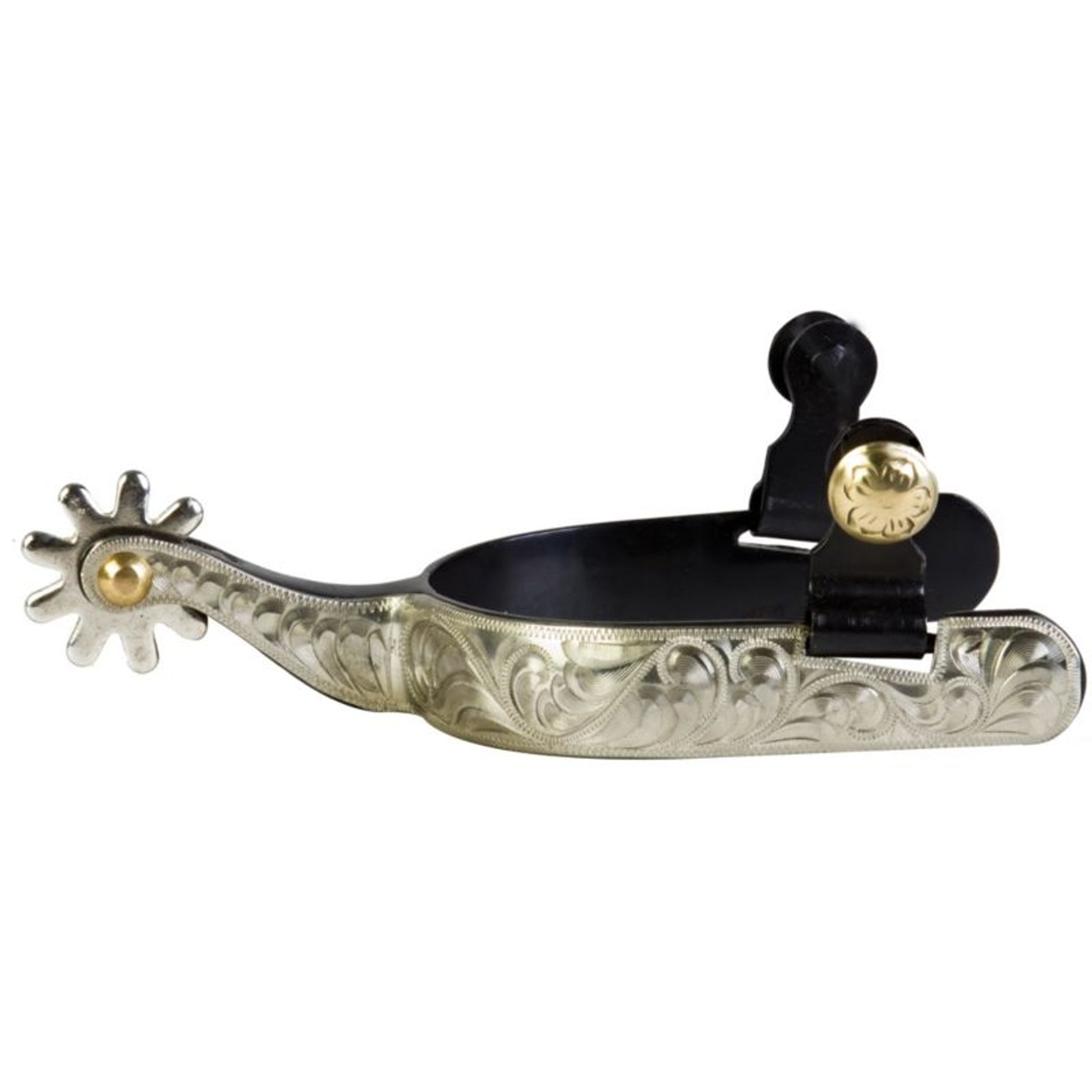 Western BS Silver Del Rio 9pt Mens Roper Spurs