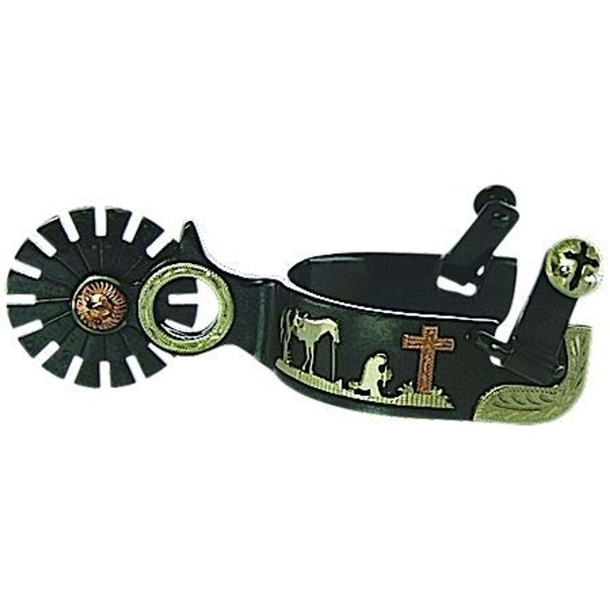 Western BS Praying Cowboy 16pt Mens Spurs