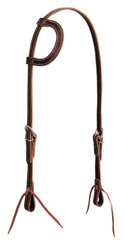 Weaver Burgundy Latigo Flat Sliding Ear Headstall