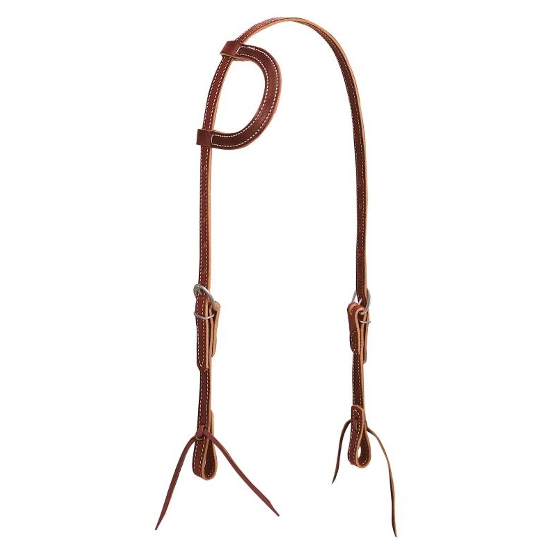 Weaver Brown Latigo Flat Sliding Ear Headstall