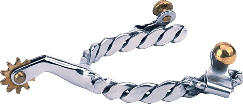 Weaver SS Mens Roping Spurs with Twisted Band