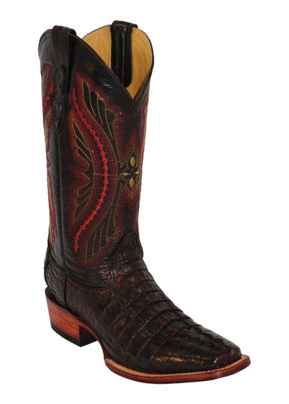 Ferrini Kids Print Crocodile Sq Toe Black Boots