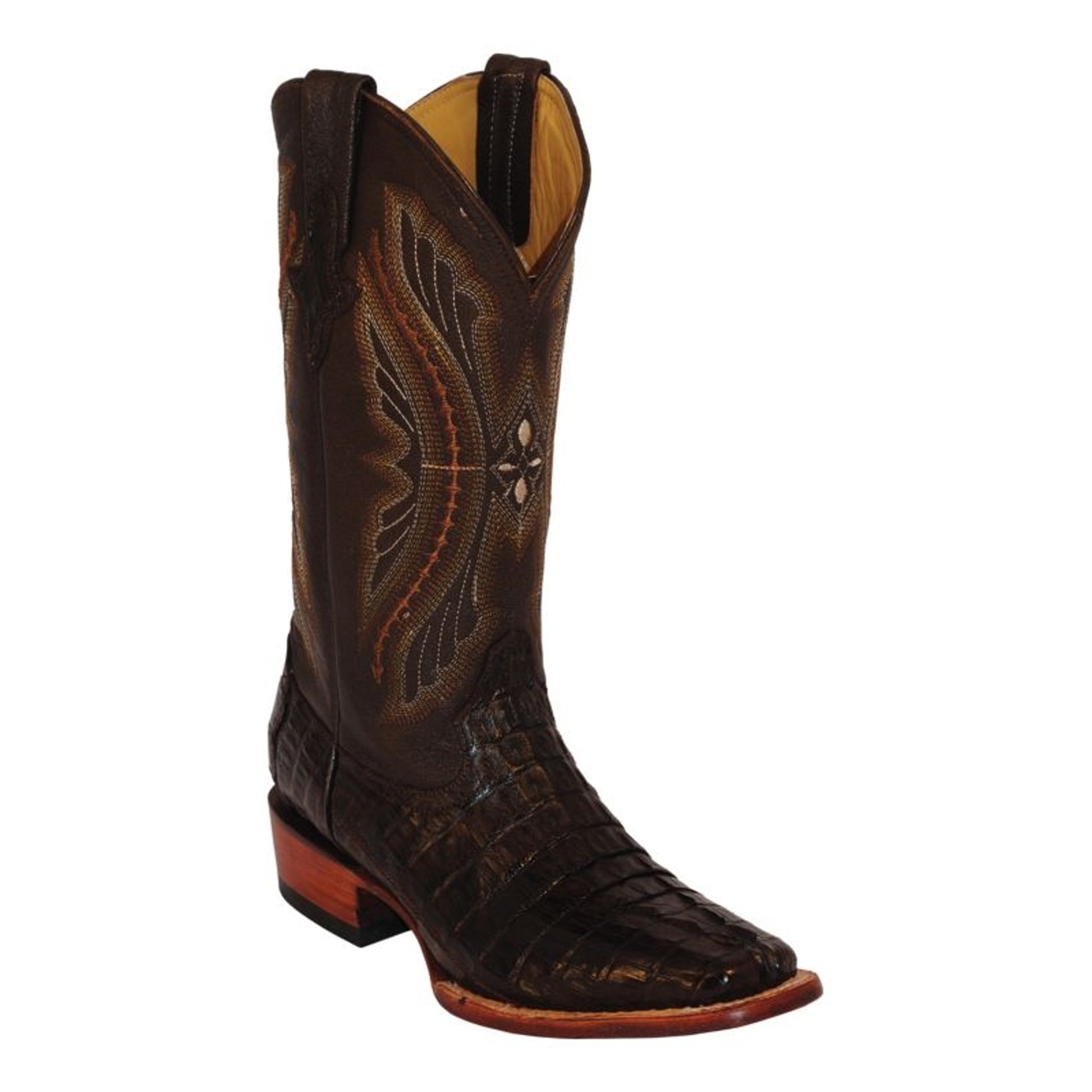 Ferrini Kids Print Crocodile Sq Toe Black Boots