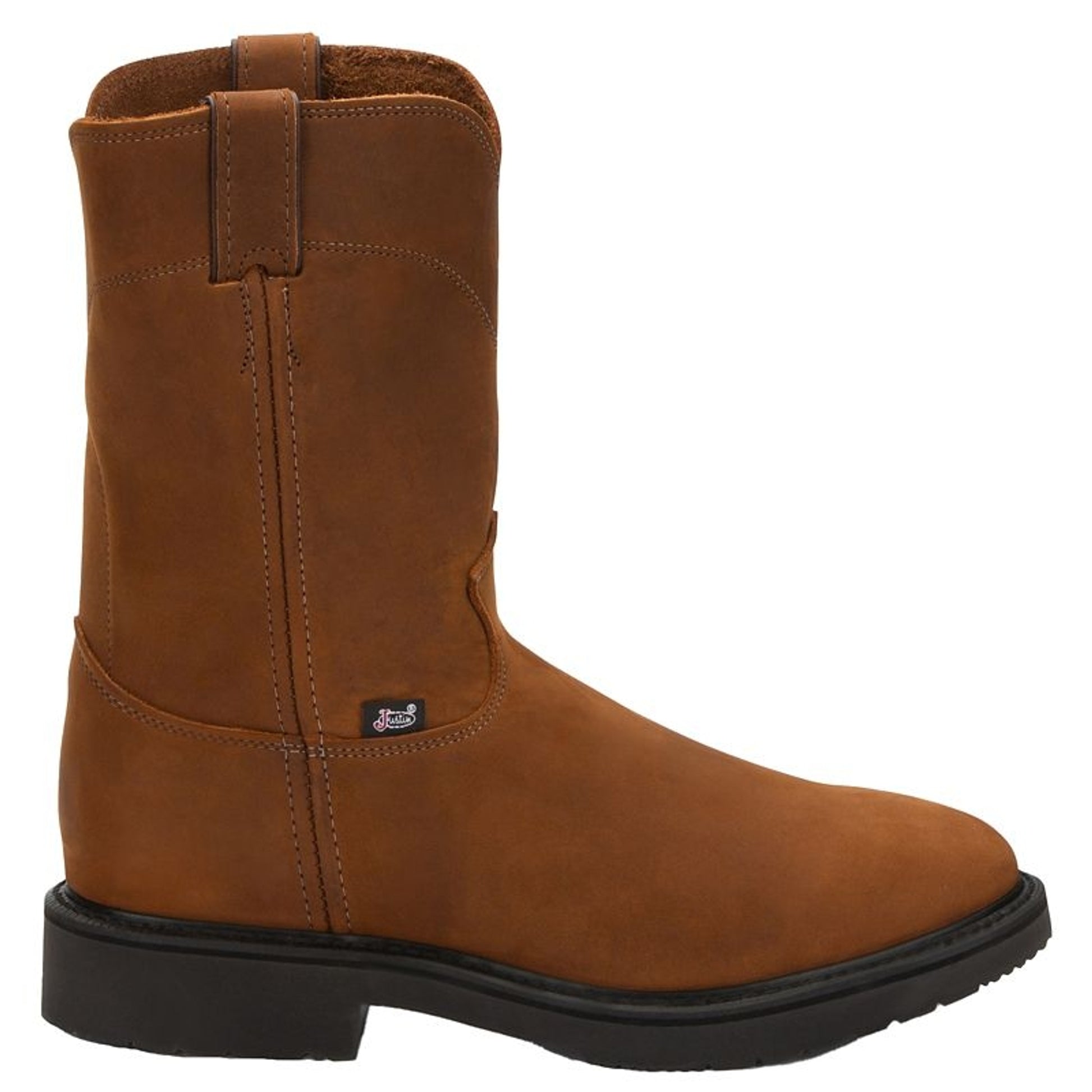 Justin Mens Dbl Cmfrt Pull On Work Boots