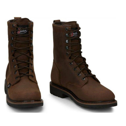 Justin Mens Worker II Wtrprf Tan Work Boots 8In