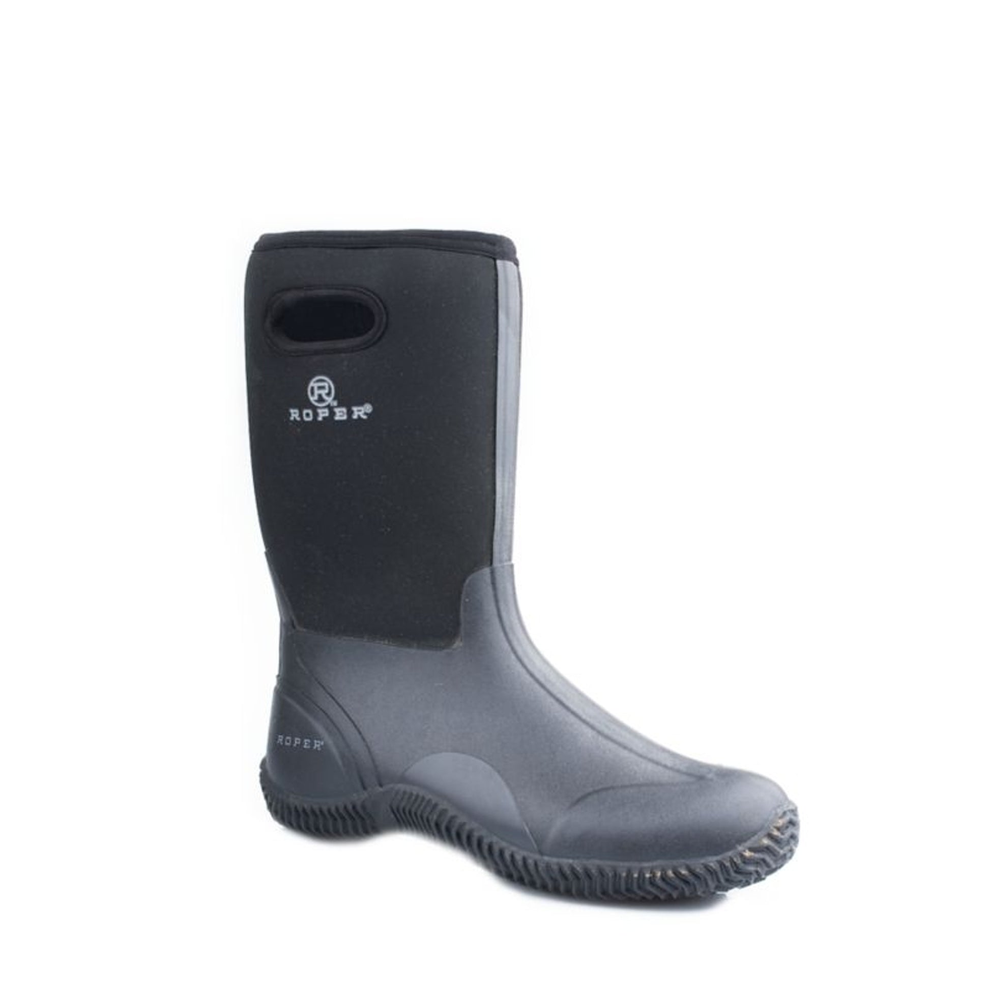 Roper Mens Rubber Black Barn Boots