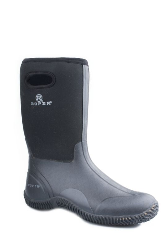Roper Mens Rubber Black Barn Boots