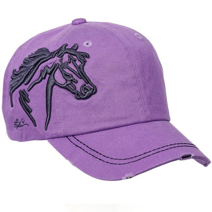 Lila 3D Horse Head Distressed Cap