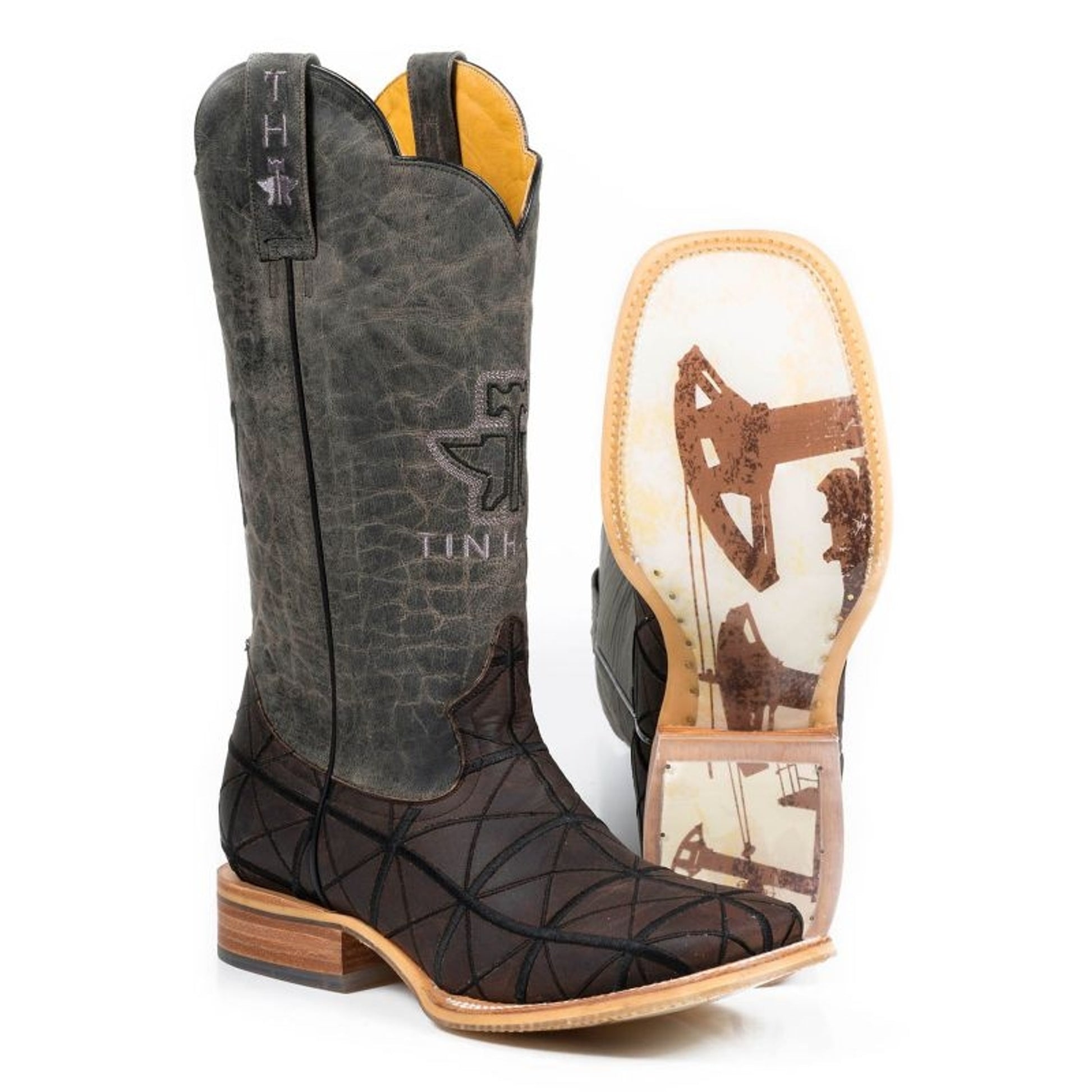 Tin Haul Mens Derrick Square Toe Boots