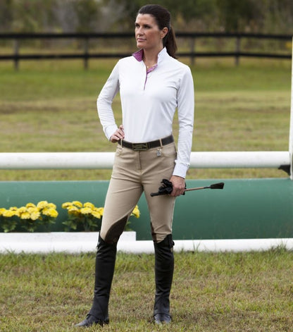 Huntley Ladies Beige Knee Patch Riding Pant