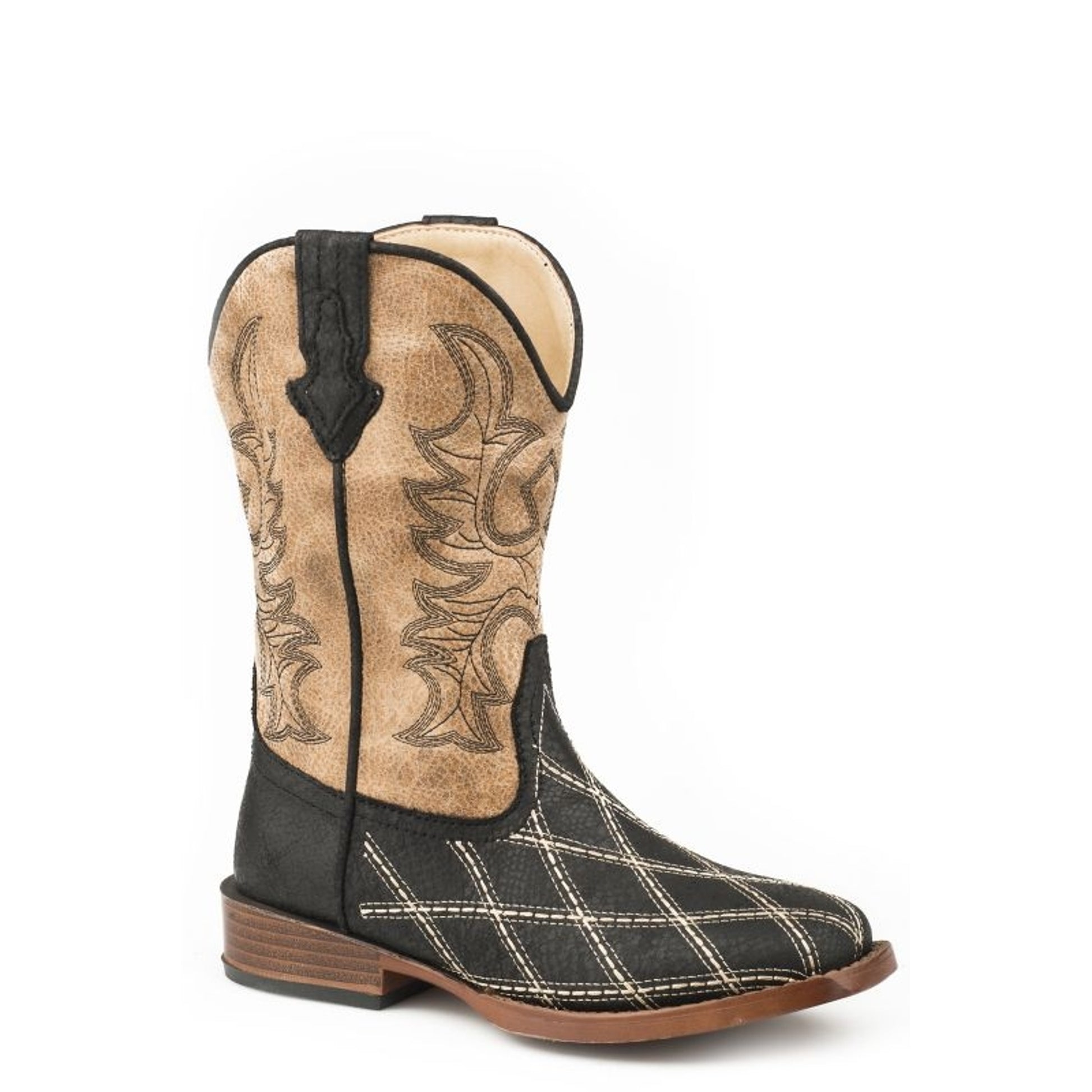 Roper Little Kids Cross Cut Square Toe Boots