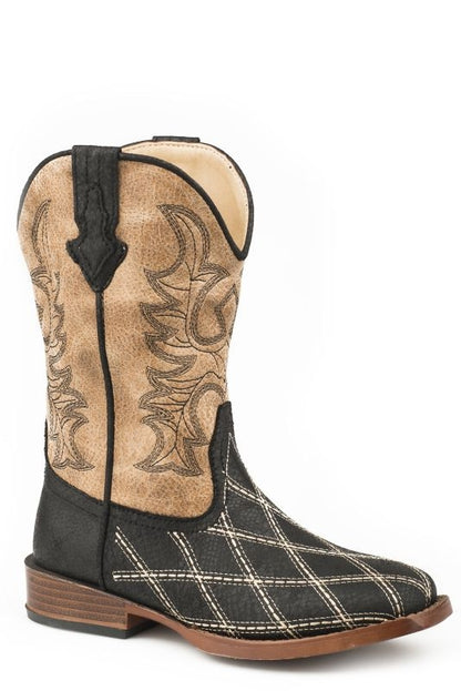 Roper Little Kids Cross Cut Square Toe Boots