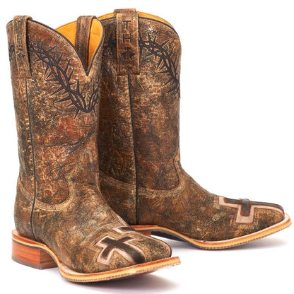 Tin Haul Mens John 3.16 Square Toe Boots