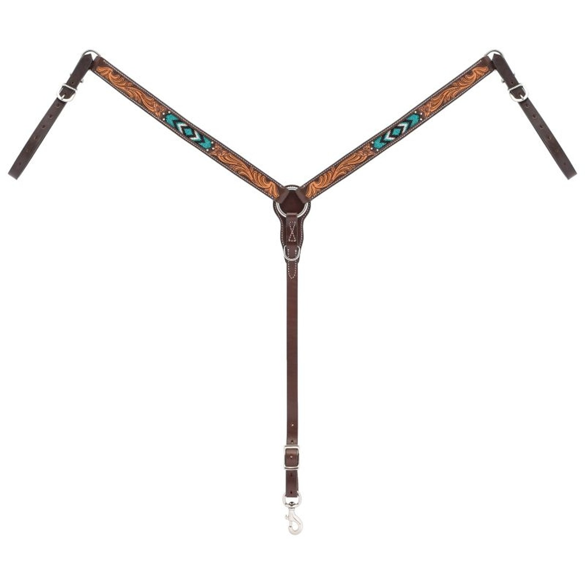 Weaver Turq Cross Turquoise Beaded Breast Collar