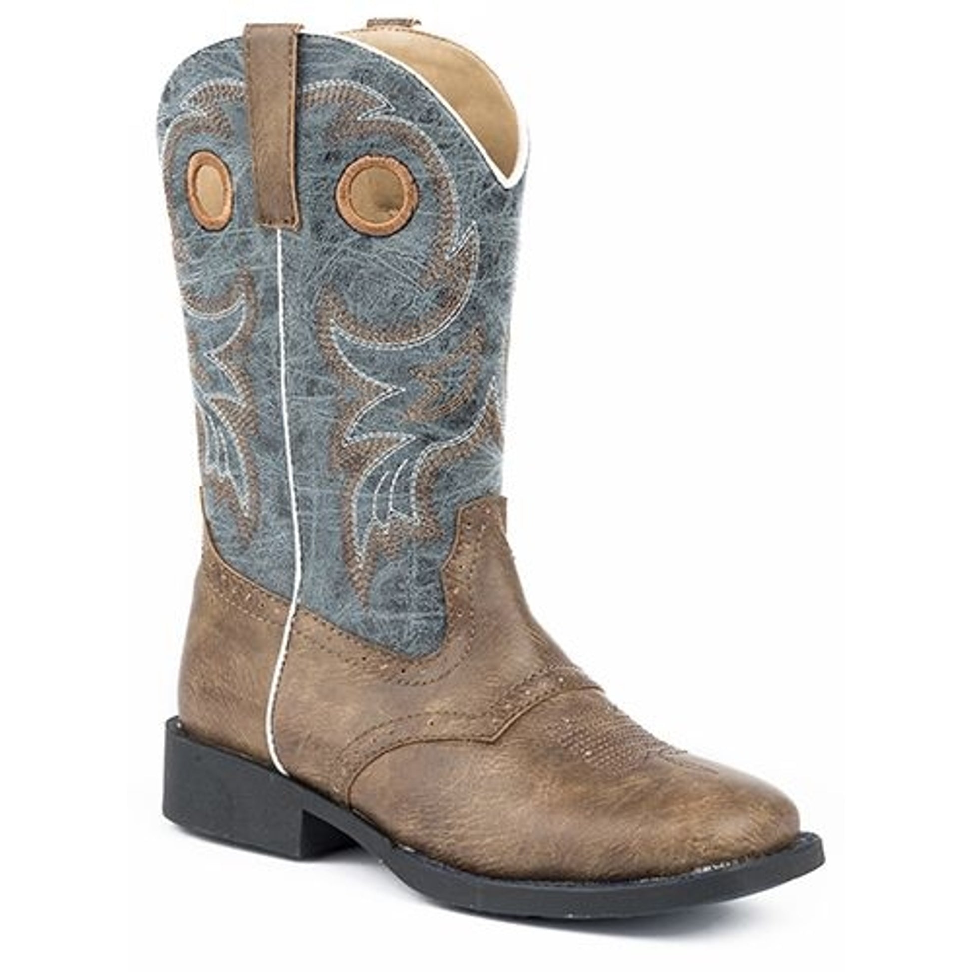 Roper Kids Daniel Round Toe Blue Boots