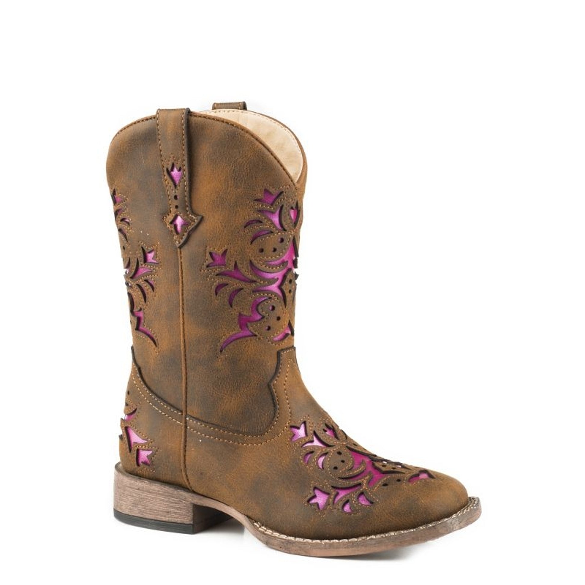Roper Kids Lola Square Toe Brown Boots