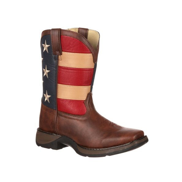 Lil Durango Kids Patriotic Sq Toe Flag Boots