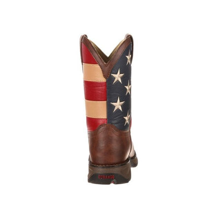Lil Durango Kids Patriotic Sq Toe Flag Boots