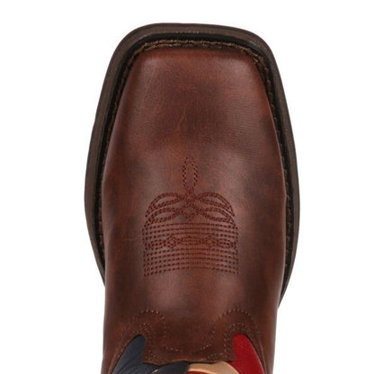 Lil Durango Kids Patriotic Sq Toe Flag Boots