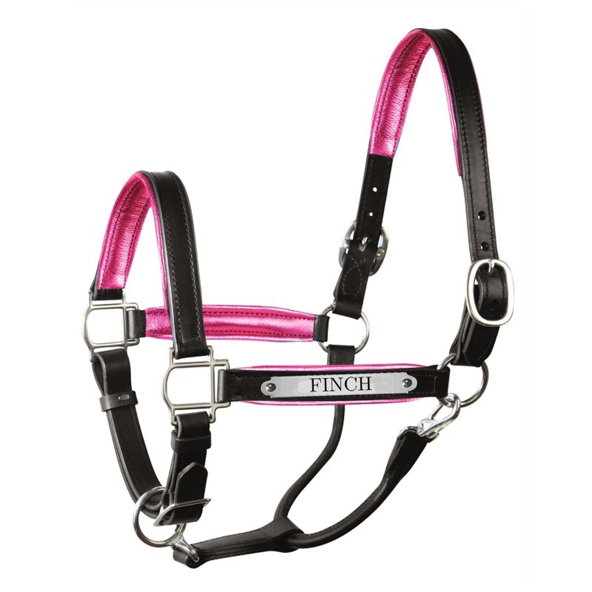 Perri's Personalized Metallic Padded Leather Halter
