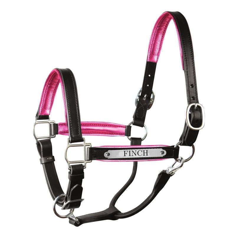 Perri's Personalized Metallic Padded Leather Halter