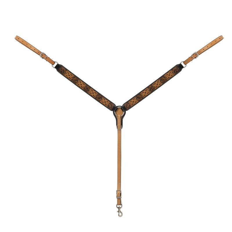 Weaver Turq Cross Floral Straight Breast Collar