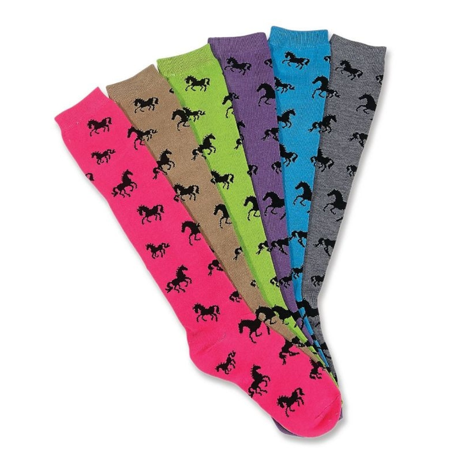 Horses All Over Knee High Socks 6-Pack