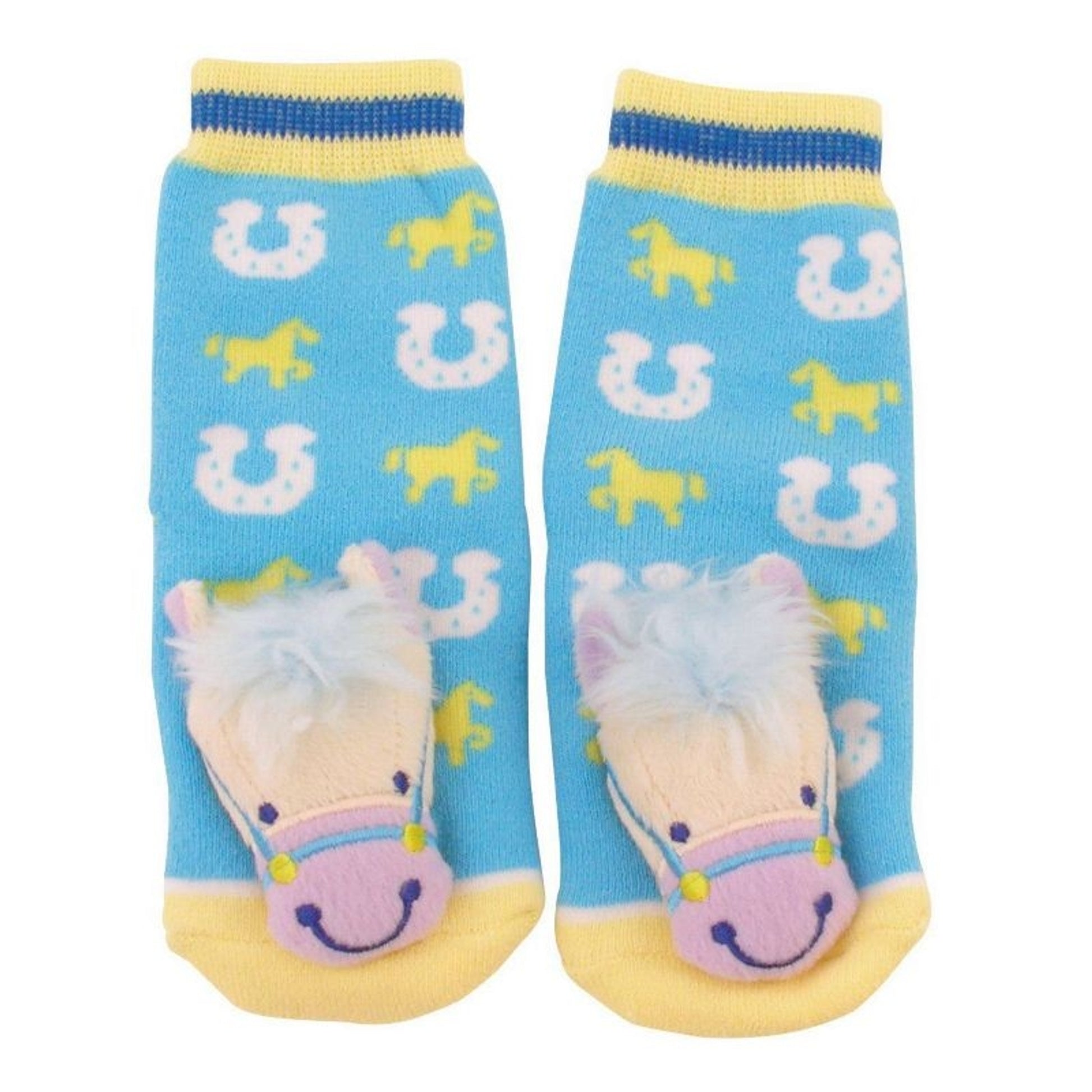 Infant Blue Baby Rattle Socks