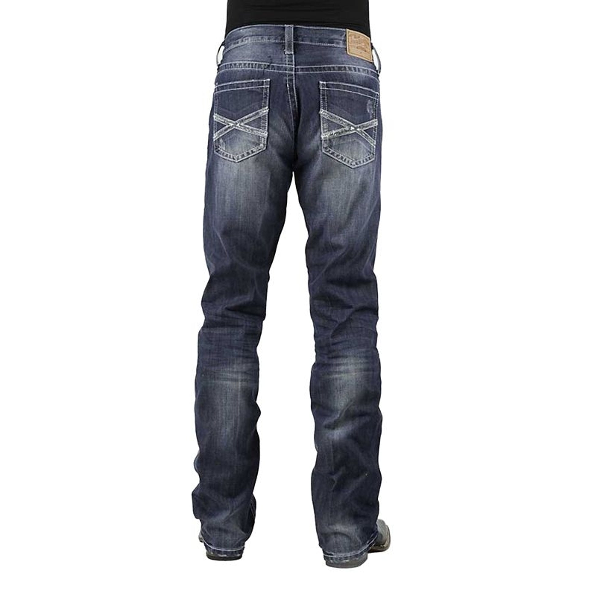 Stetson Mens Med Wash with White X Jeans
