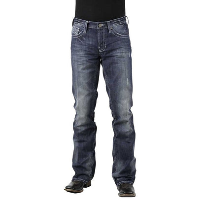 Stetson Mens Med Wash with White X Jeans