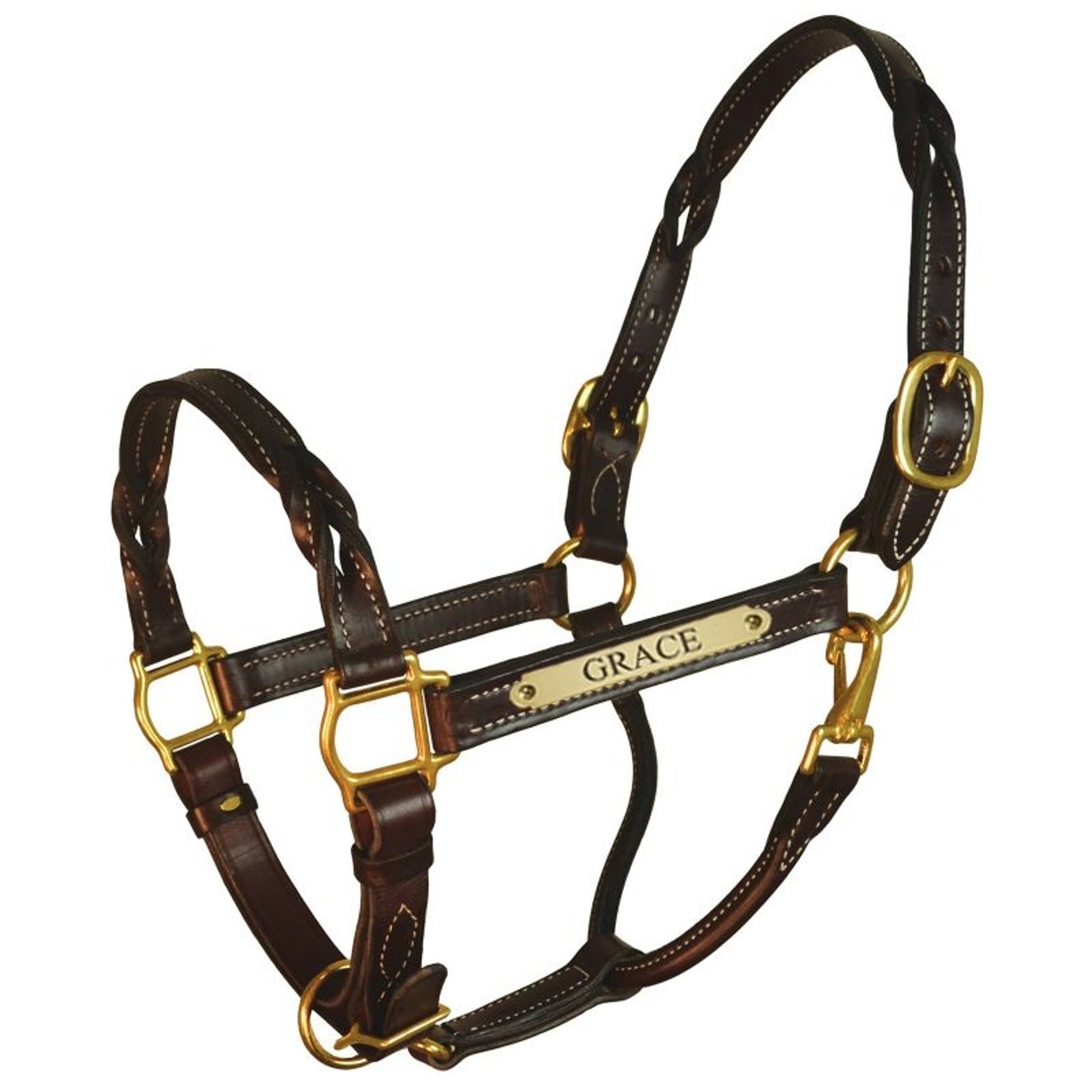 Perri's Engraved Twisted Leather Halter