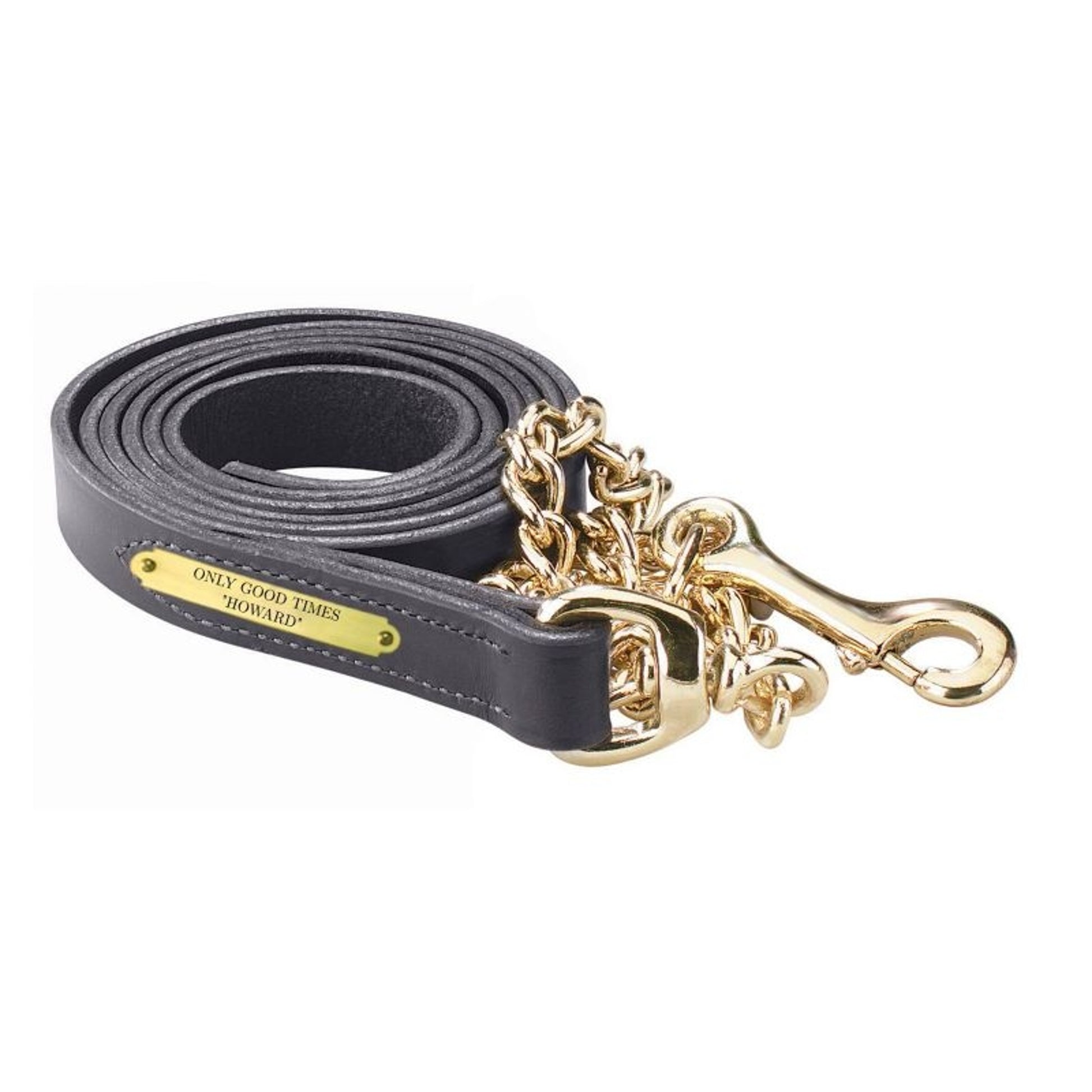 Perri's Personalized Leather Lead with 30" Chain