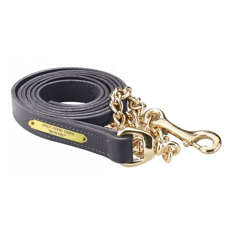 Perri's Personalized Leather Lead with 30" Chain
