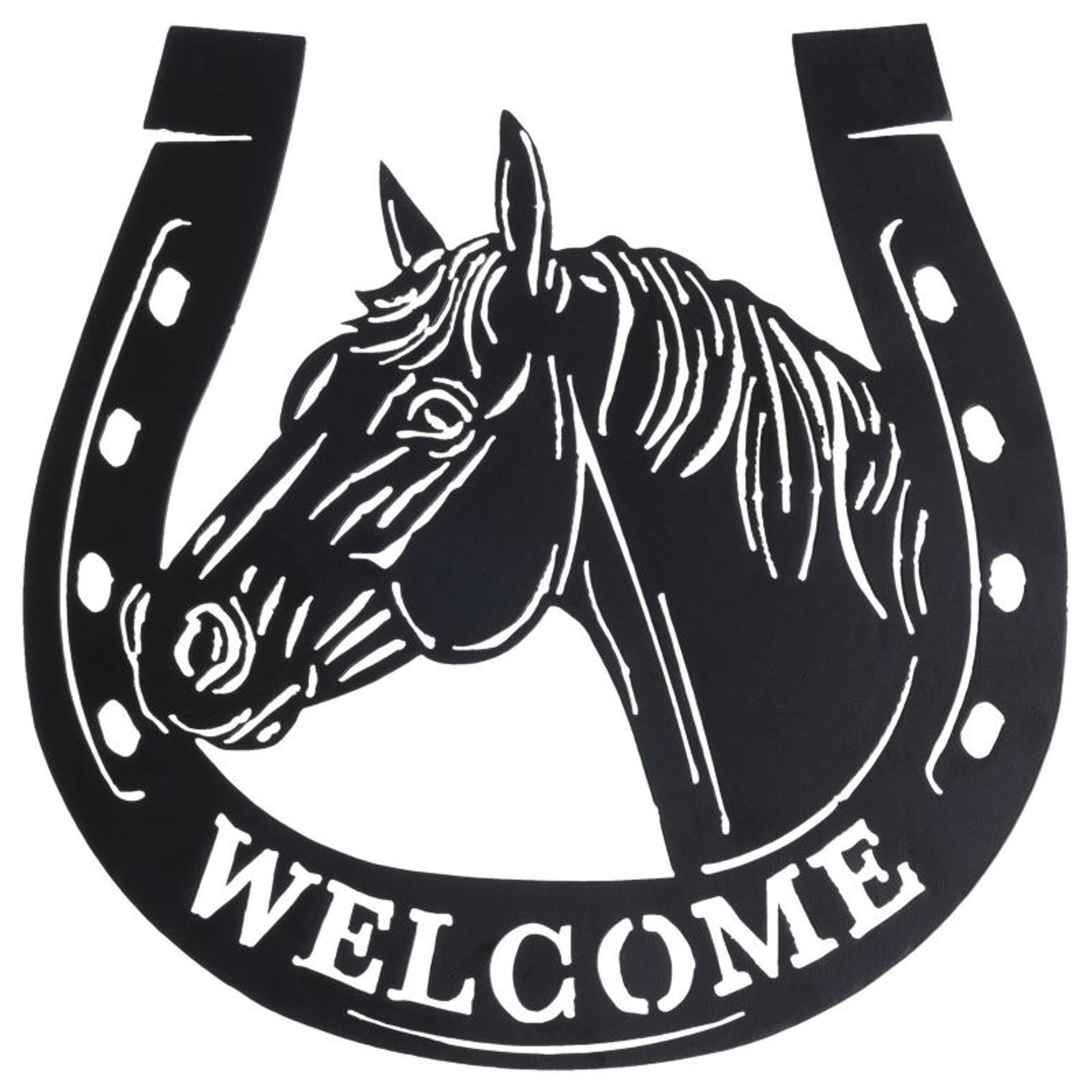 Welcome Horseshoe Sign