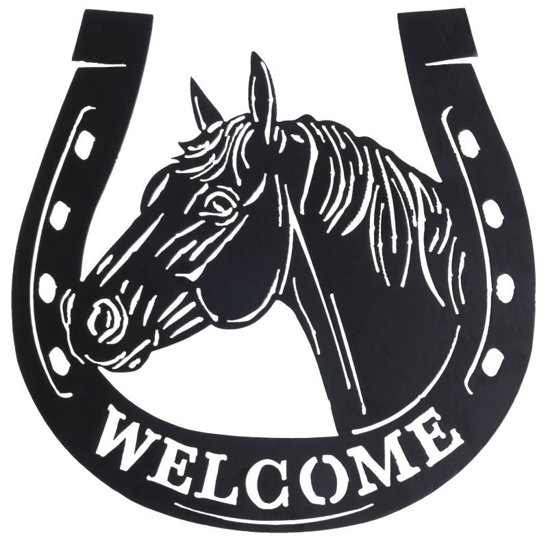Welcome Horseshoe Sign