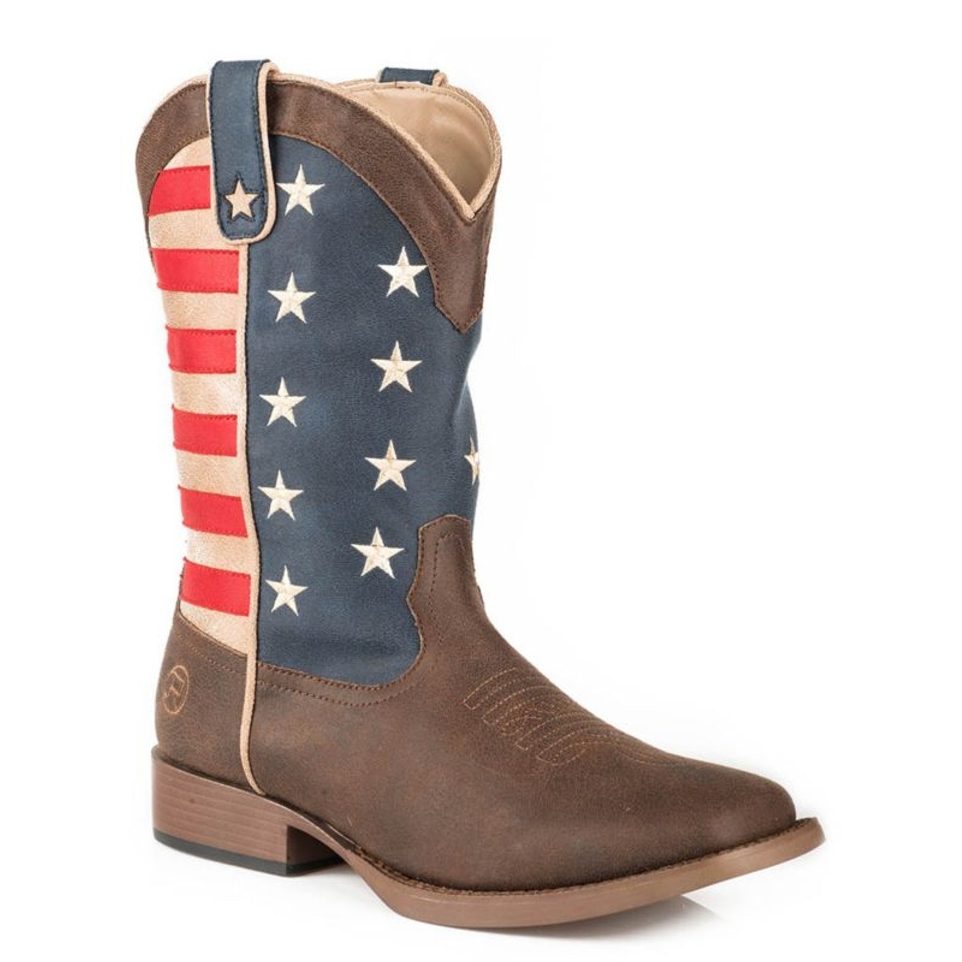 Roper Mens Sq Vintage American Flag Boots