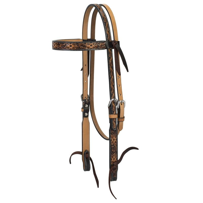Weaver Turq Cross Floral Tool Headstall